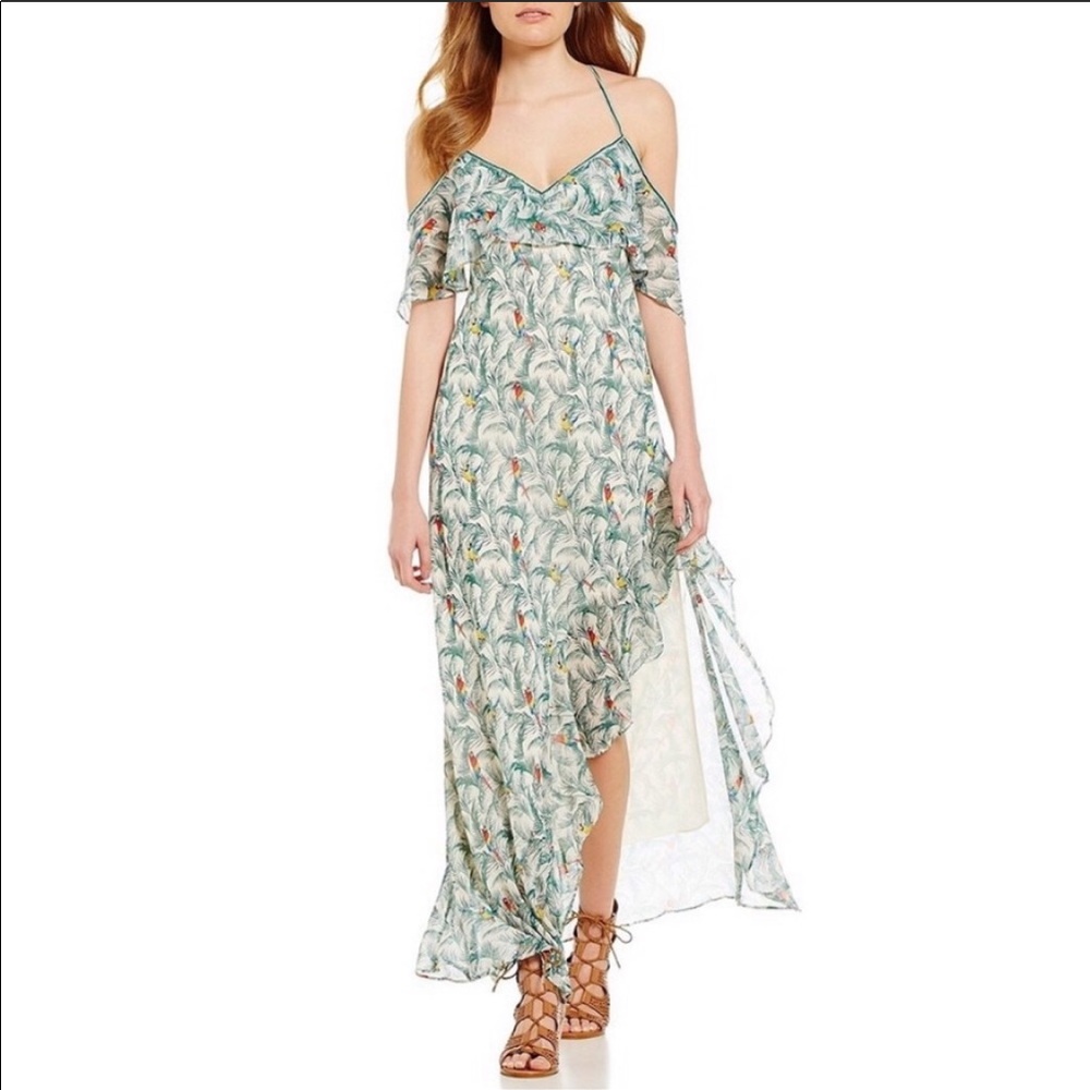 Chelsea & Violet Palms Parrot Maxi Dress